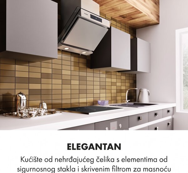 Klarstein Balzac Silent 60, napa, 250 W, 3 nivoa snage, 604 m³ / h, LED, EEK A