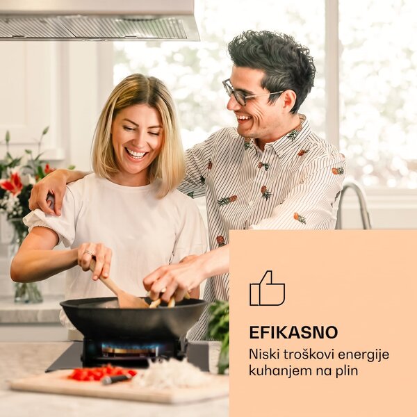 Klarstein Goldflame plinski kuhalo 1 wok plamenik staklokeramika