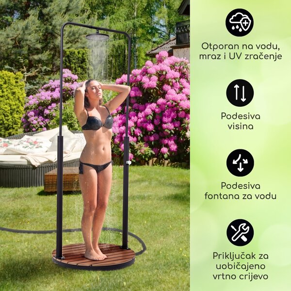 Blumfeldt Sumatra Falls Round vrtna tuš kabina WPC aluminij Ø 80 cm okrugla