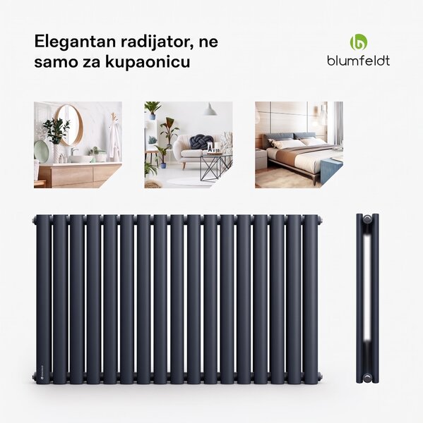 Blumfeldt Tallheo, 100 x 60, radijator, cijevni radijator, 1445 W, topla voda, 1/2
