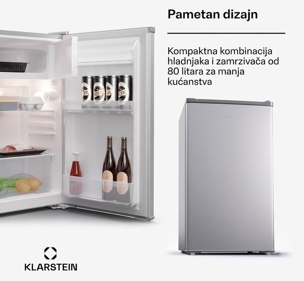 Klarstein Cool Cousin, hladnjak sa zamrzivačem, 70/11 l, 40 dB, 2 police