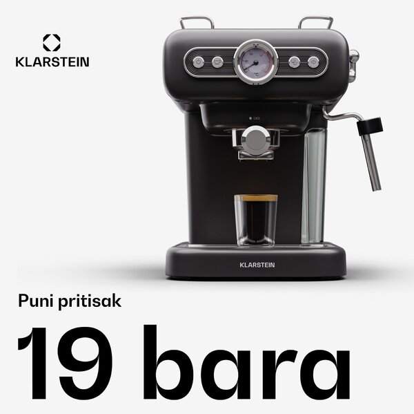 Klarstein Espressionata Evo aparat za espresso 950W 19 Bar 1,2L 2 šalice