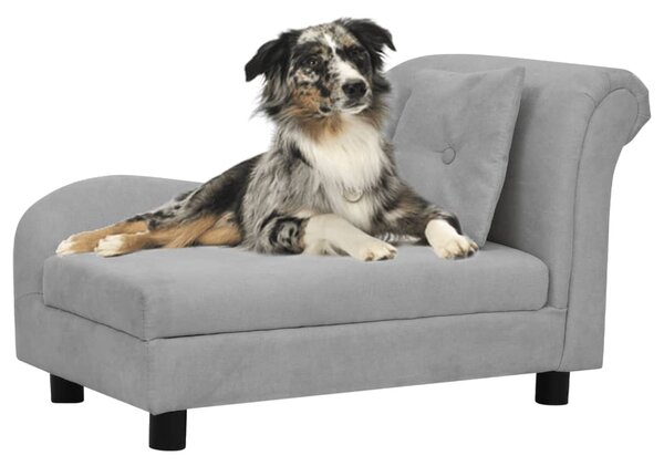 VidaXL Sofa za pse s jastukom siva 83 x 44 x 44 cm plišana