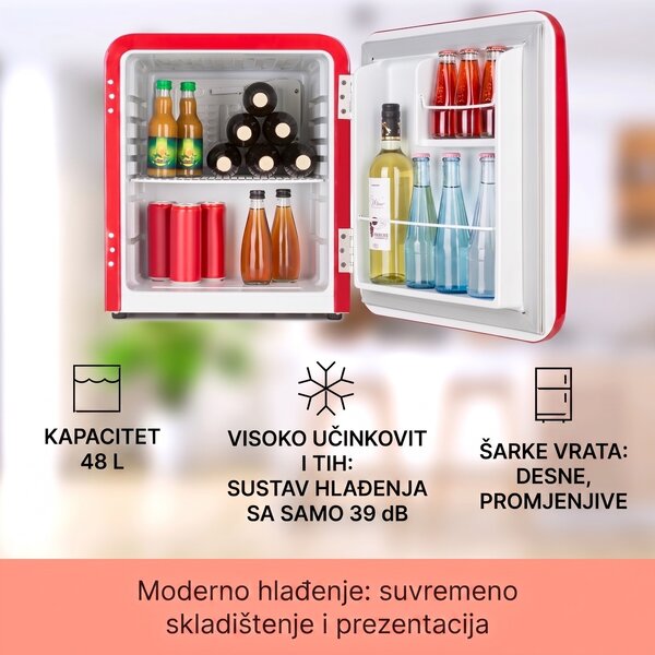 Klarstein Audrey Mini, retro hladnjak, 48 L, 2 etaže, energ. klasa F