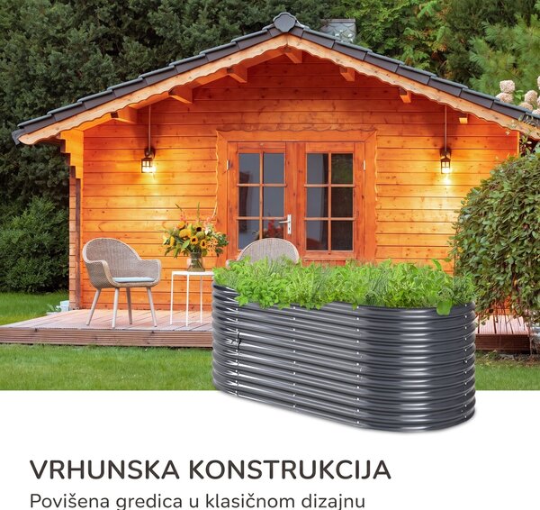 Blumfeldt High Grow povišena gredica 200 x 80 x 100 cm, čelični valoviti lim, jednostavna montaža