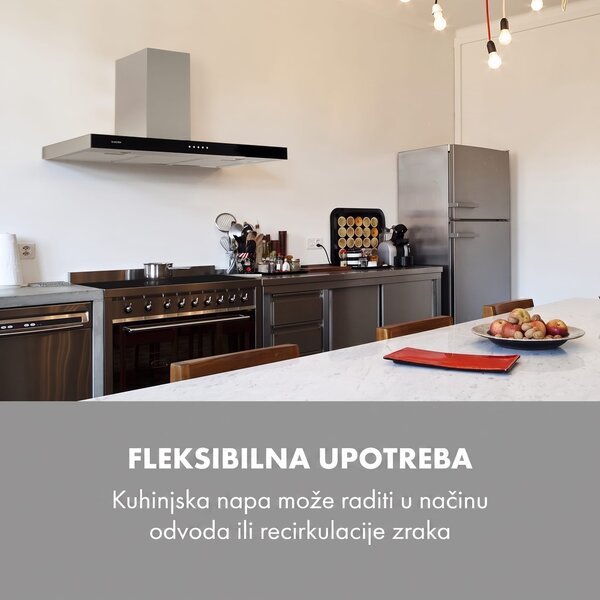 Klarstein Darya, kuhinjska napa, 90 cm, 310 m³/h, nehrđajući čelik, srebrna