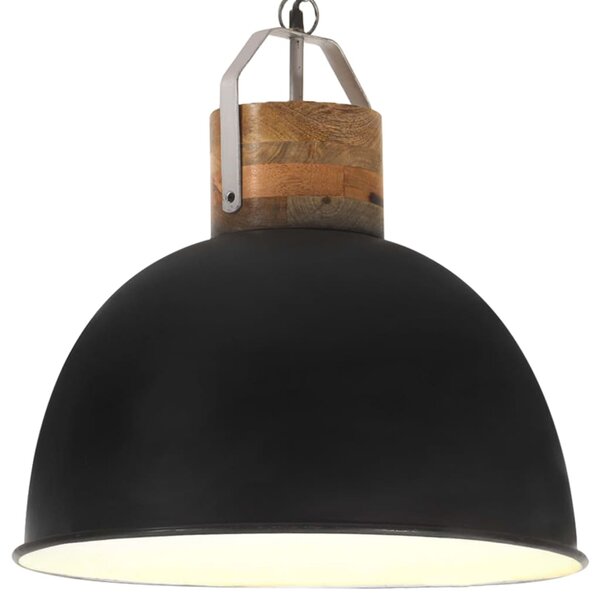 VidaXL Industrijska viseća svjetiljka crna okrugla 51 cm E27 mango
