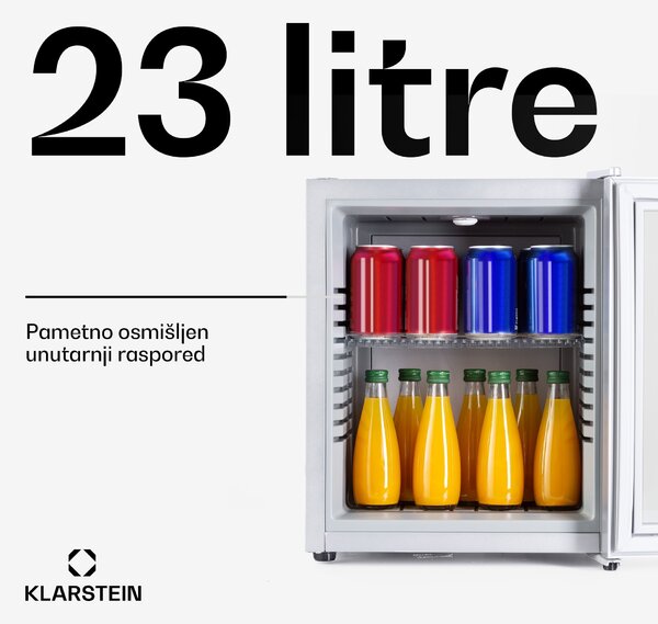 Klarstein Brooklyn 23, mini hladnjak, staklena vrata, LED osvjetljenje, police