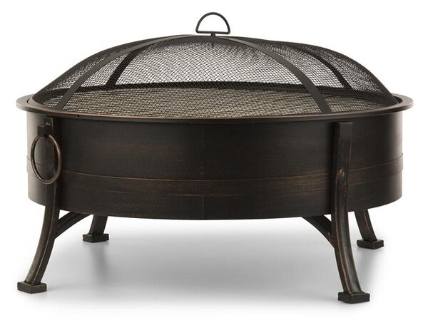 Blumfeldt Catania 2-v-1 posuda za vatru Ø80cm, zaštita od iskrenja, Ø70cm roštilj, čelik, antički motiv