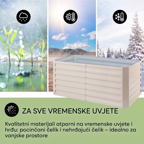Blumfeldt High Grow Straight, povišena žardinjera, 120 x 60 x 60cm, 432l, čelik