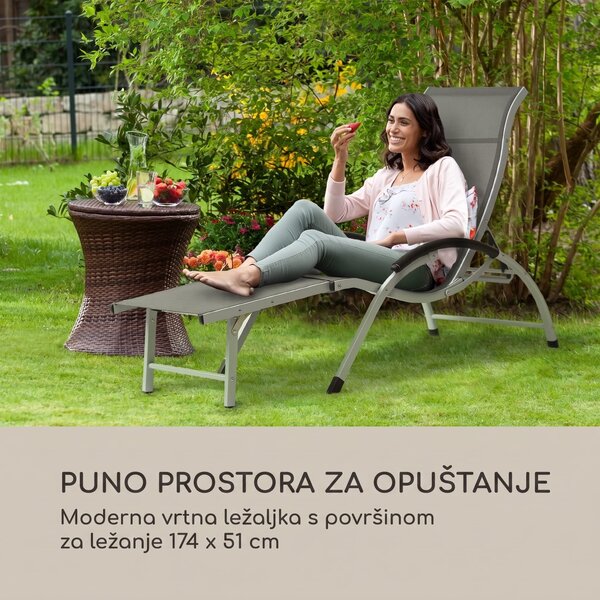 Blumfeldt Sunnyvale, ležaljka s naslonom za noge, aluminij, 4 razine