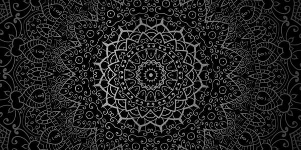 Slika vintage Mandala u indijskom stilu u crno-bijelom dizajnu
