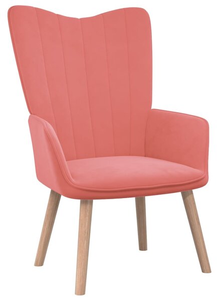 VidaXL Stolica za opuštanje ružičasta baršunasta