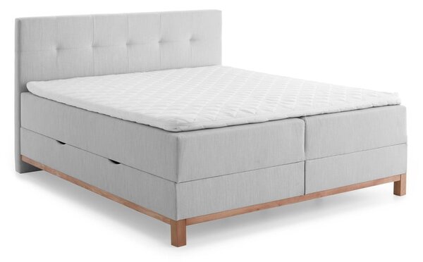 Svijetlo sivi boxspring krevet s prostorom za pohranu 180x200 cm Catania - Meise Möbel