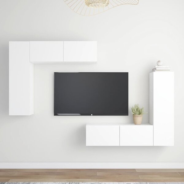 VidaXL 4-dijelni set TV ormarića bijeli od iverice