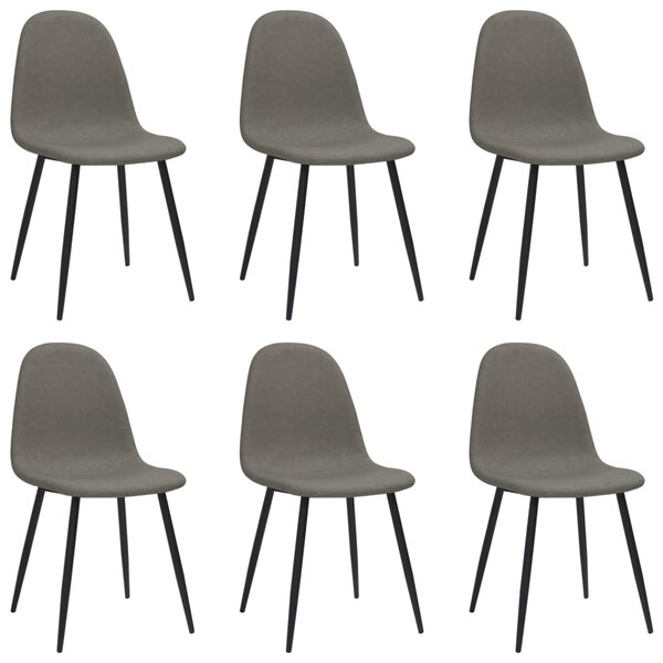 VidaXL Blagovaonske stolice od umjetne kože 6 kom tamnosive