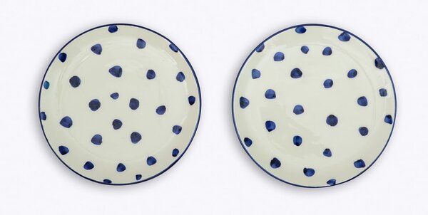 Set od 2 keramička tanjura Madre Selva Blue Dots, ø 25 cm