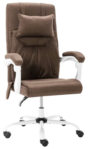 VidaXL Masažna uredska stolica od tkanine smeđa