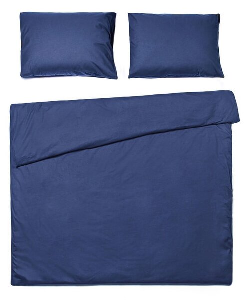 Tamnoplava pamučna posteljina za bračni krevet Bonami Selection, 160 x 220 cm