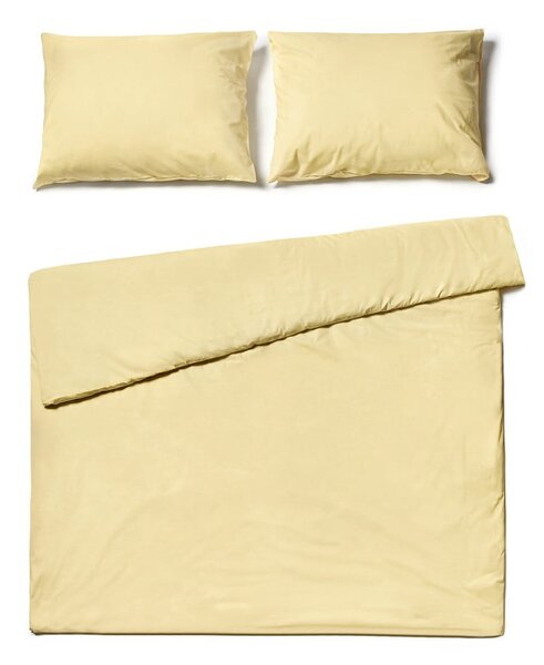 Vanilija žuta pamučna posteljina za bračni krevet Bonami Selection, 200 x 200 cm