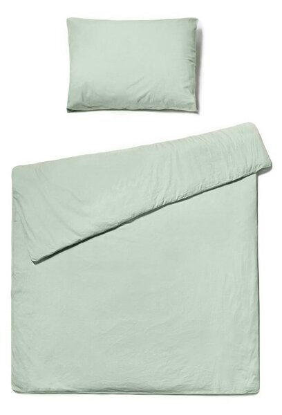 Kadulja zelena posteljina za krevet za jednu osobu od stonewashed pamuka Bonami Selection, 140 x 200 cm