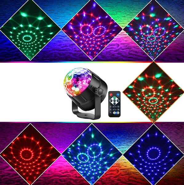 Disco led rgb projektor svjetlosni efekt + daljinski upravljač - 2611792