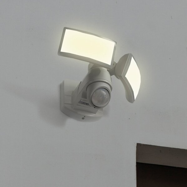 LUTEC ARC LED vanjska zidna svjetiljka s senzorom, bijela, 28 cm, 2 svjetla, IP54, Bijela, Plastika, Zidni kvadrat