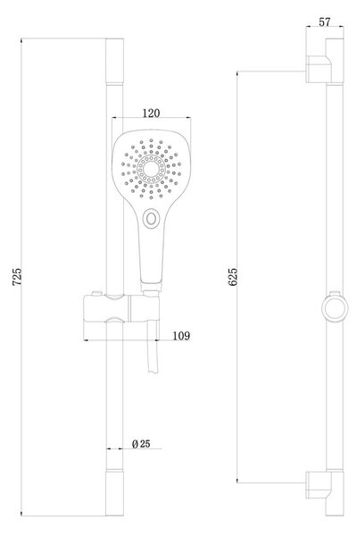 Set za tuš Stil klizni držač s tušem i crijevom 150 cm, krom