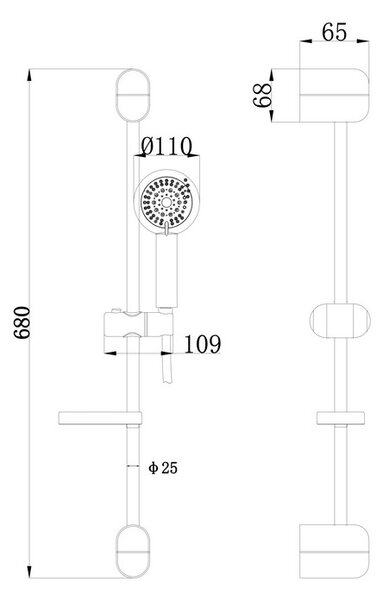 Set za tuš Stil klizni držač s tušem i crijevom 150 cm