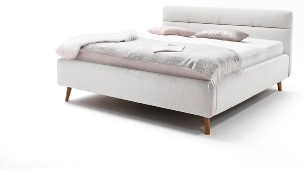 Svijetlo sivi bračni krevet s podnicom i prostorom za pohranu Meise Möbel Lotte, 160 x 200 cm