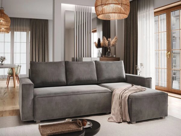 AKCIJA Tamnosiva sklopiva kutna sofa CAVELO, obostrana II. kvaliteta