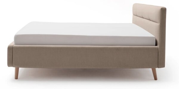 Bež tapecirani bračni krevet s prostorom za odlaganje s podnicom 180x200 cm Lotte – Meise Möbel