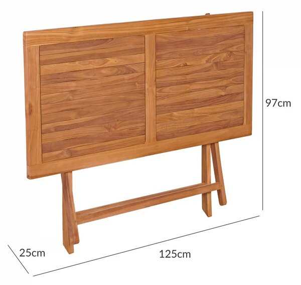 Sklopivi vrtni stol Bari od tikovine 125 x 60 x 75 cm