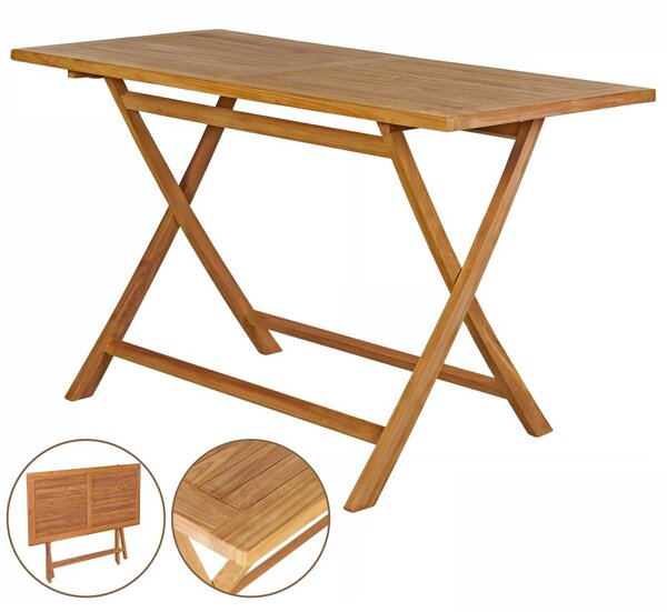 Sklopivi vrtni stol Bari od tikovine 125 x 60 x 75 cm