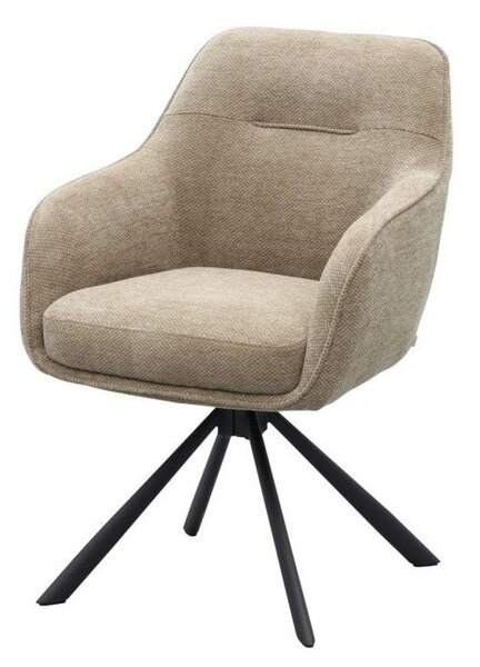 Smeđe-siva podstavljena blagovaonska stolica s naslonima za ruke Avola – Unique Furniture