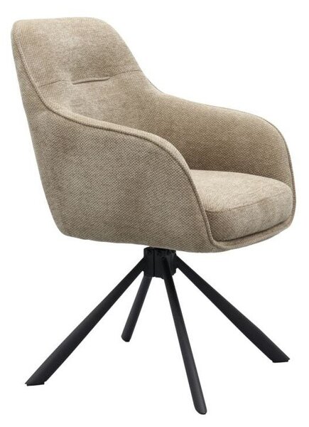 Smeđe-siva podstavljena blagovaonska stolica s naslonima za ruke Avola – Unique Furniture
