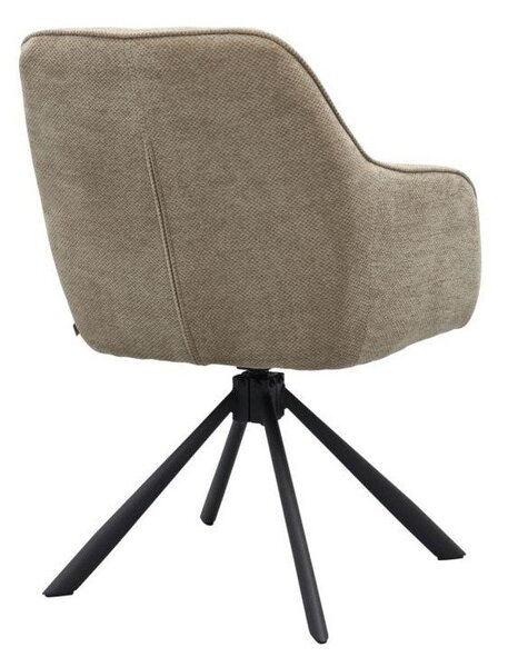 Smeđe-siva podstavljena blagovaonska stolica s naslonima za ruke Avola – Unique Furniture