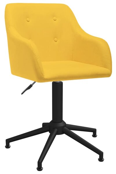 VidaXL Okretna blagovaonska stolica od tkanine žuta