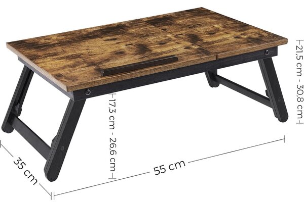Stol za prijenosno računalo, poslužavnik za doručak 55 x 35 x 23 cm | SONGMICS