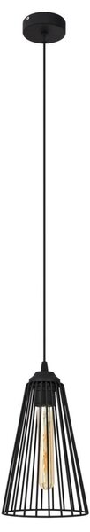 Luster na sajli TORRI 1xE27/15W/230V pr. 16 cm crna