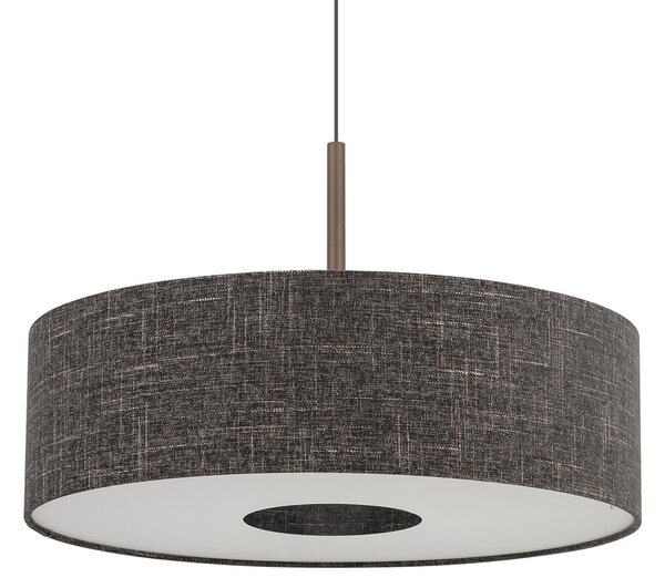 Nowodvorski Lighting Amarela L viseća svjetiljka, crna melanž, tekstil, E27, prigušiva, Crno, Dnevni boravak/blagovaonica, Tkanina / tekstil