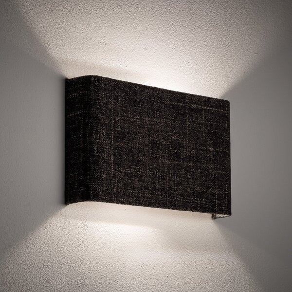 Nowodvorski Lighting Zidna lampa Amarela B, crna melanž, tekstil, G9, prigušiva, Crno, Dnevni boravak/blagovaonica, Tkanina / tekstil, Zidna utičnica iznad/dolje