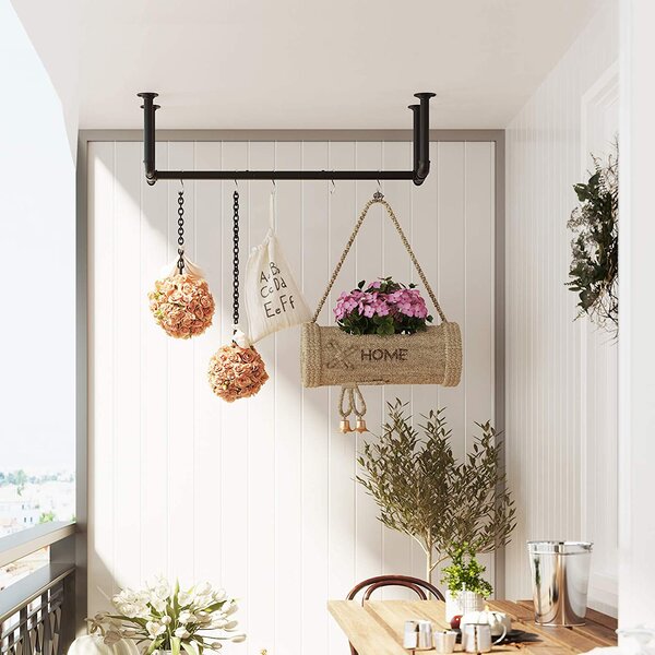 Set od 2 zidne vješalice, 110 x 30 x 29,3 cm, od čelika, crne boje | SONGMICS