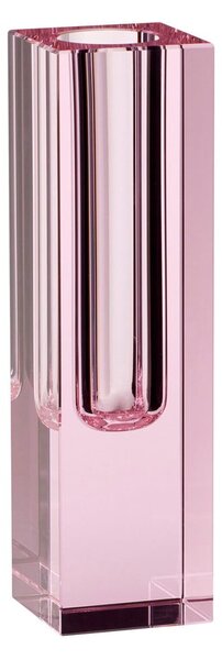 Ružičasta staklena vaza Hübsch Crystal, visina 18 cm