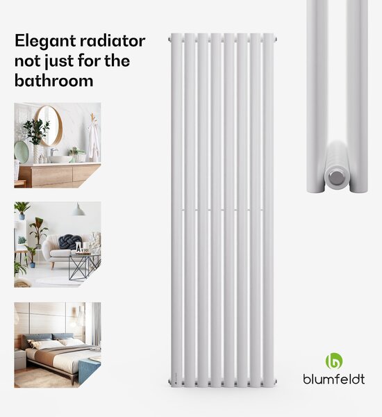 Blumfeldt Tallheo, 47 x 160, radijator, kupaonski radijator, cijevni radijator, 1472 W, topla voda, 1/2