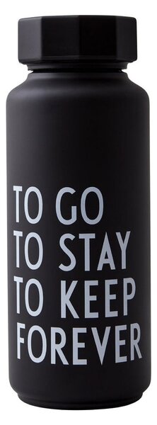 Crna termosica Design Letters Forever, 500 ml