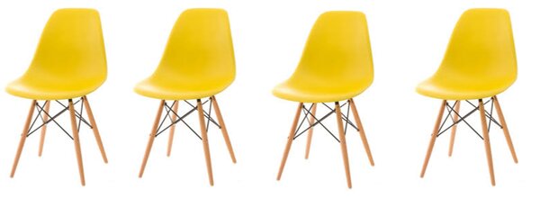 Blagovaonske stolice 4 kom žute skandinavski stil Classic