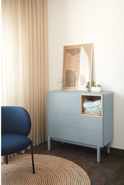 Plava/siva niska komoda 90x90 cm Corvo – Teulat