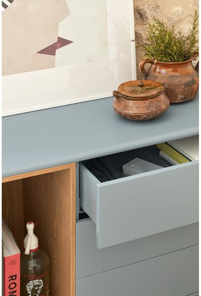 Plava/siva niska komoda 140x76 cm Corvo – Teulat