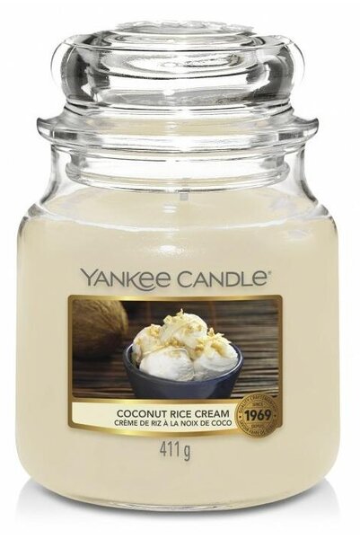 Yankee Candle - Mirisna svijeća COCONUT RICE CREAM srednja 411g 65-75 sati